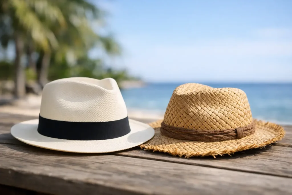 Hvad er forskellen på panama hat og stråhat?