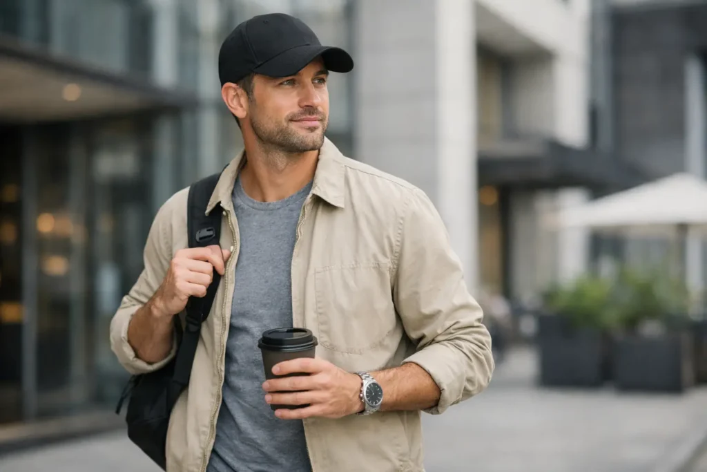 Eksempel på weekendlook med cap